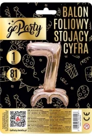 Balon foliowy stojący 7 rose gold 81cm