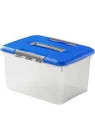 Curver pojemnik z rączką optima cur376 transparentny/niebieski/srebrny