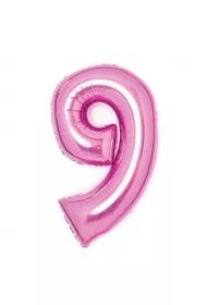 Balon foliowy cyfra 9 różowa