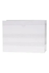 Torebka Lux 55x40x20cm brokat biała