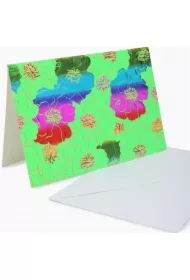 Karnet B6 YG-20-G106 złocony Kwiaty seledyn