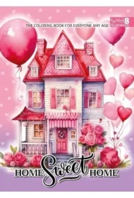 Kolorowanka A4 pionowa 8 obrazków Domki róż