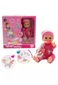 Lalka Tosia z wanienką w różowym ubranku