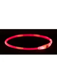 Obręcz z podświetleniem, USB, L - XL: 65 cm/o 8 mm, czerwona