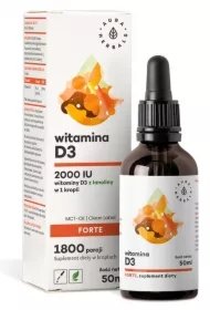 Witamina D3 Forte 2000 IU w kroplach z olejem MCT z kokosa Suplement diety