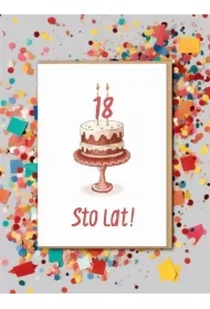 Karnet Urodziny - Tort 18