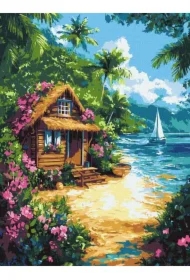 Malowanie po numerach - Dom w tropikach