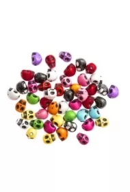 Koraliki czaszki multikolor 1cm 48 szt