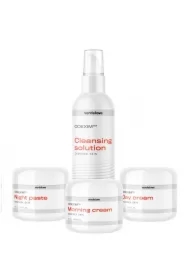 Zestaw Nużeniec płyn oczyszczający + krem do twarzy na rano + krem do twarzy na dzień + pasta na noc