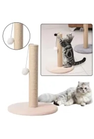 Drapak dla kota słupek do drapania jasnobrązowy