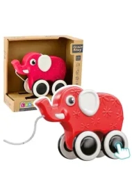 Słonik do ciągnięcia na sznurku czerwony