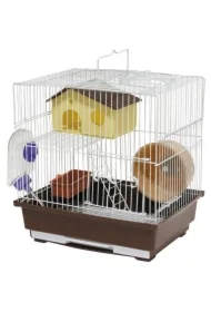 Klatka dla gryzoni do czasowego pobytu 30 x 23 x 31 cm biało/brązowa