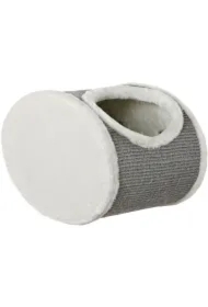 Puszysty domek dla kota do montażu na ścianie, 42 x 29 x 28 cm, kremowy