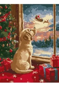 Malowanie po numerach - Marzycielski szczeniak