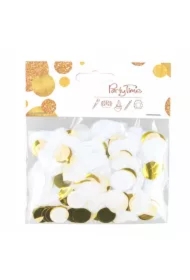 Konfetti złoto-białe