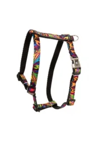 Szelki dla psa, wzór picasso, taśma polipropylenowa, 16mm/30-60cm czarne