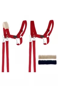 Kantar dla Hobby Horse wodze + futerka czerwony