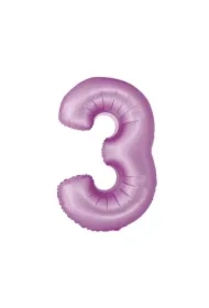 Balon foliowy Smart cyfra 3 lawendowy matowy 76cm