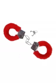 Kajdanki z futerkiem czerwone