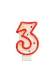 Świeczka cyferka 3 kropki
