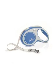 New Comfort, Smycz automatyczna dla psa, niebieska, M, 5m, taśma