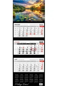 Kalendarz 2026 trójdzielny premium mazury