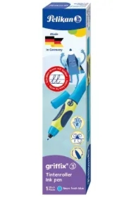 Pióro kulkowe Griffix praworęczne neon nieb