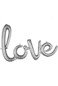 Balon foliowy Love srebrny