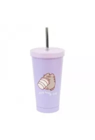 Kubek 500ml Pusheen metalowy z rurką VM03