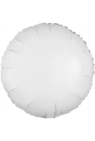Balon foliowy metalik biały okrągły luzem