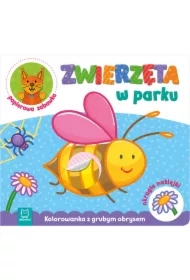 Zwierzęta w parku. Kolorowanka z grubym obrysem