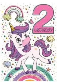 Karnet B6 Urodziny 2 - Jednorożec
