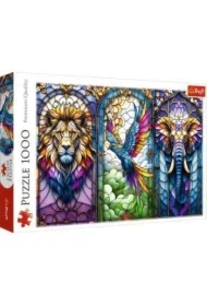 Puzzle 1000 el. Witraż, Zwierzęta