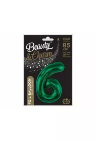 Balon foliowy B&C cyfra 6 zieleń butelkowa