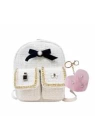 Plecaczek biały z brelokiem