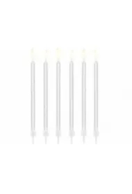 Świeczki urodzinowe gładkie biały 14cm