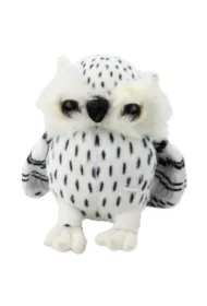 Maskotka Mała Sowa biała czarne cętki 15cm