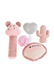 Zestaw prezentowy dla psa 5w1, różowy