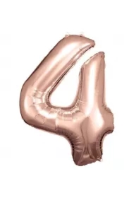 Balon foliowy cyfra 4 różowe złoto