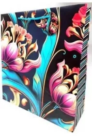 Torebka ozdobna matowa 35x37x12cm tulipany GB23157