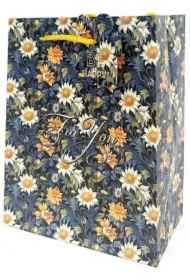 Torebka ozdobna matowa 18x23x10cm Kwiaty