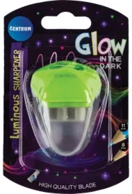 Temperówka plastikowa z 2 ostrzami i pojemnikiem świecąca w ciemności