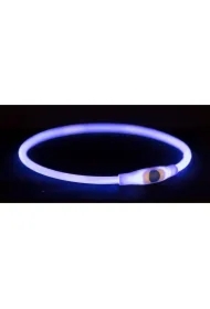 Obręcz z podświetleniem, USB, S - M: 40 cm/o 8 mm, niebieska