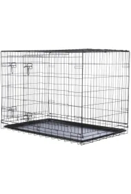 Klatka kennelowa, dla psa, czarna, L: 109 x 79 x 71 cm