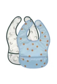 Zestaw śliniaków wodoodpornych 6 m+ Happy Rascals Smile sky blue