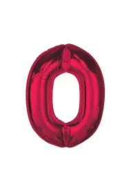 Balon foliowy cyfra 0 czerwona Smart