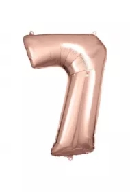 Balon foliowy cyfra 7 różowe złoto