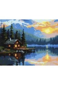 Malowanie po numerach - Przytulność nad jeziorem