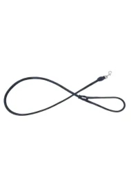 Smycz dla psa okrągła, Serpente, granatowa, skórzana nikiel, 8mm/120cm