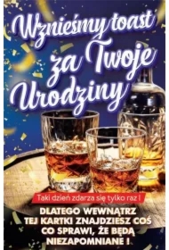 Karnet Urodziny z nakładką na butelkę